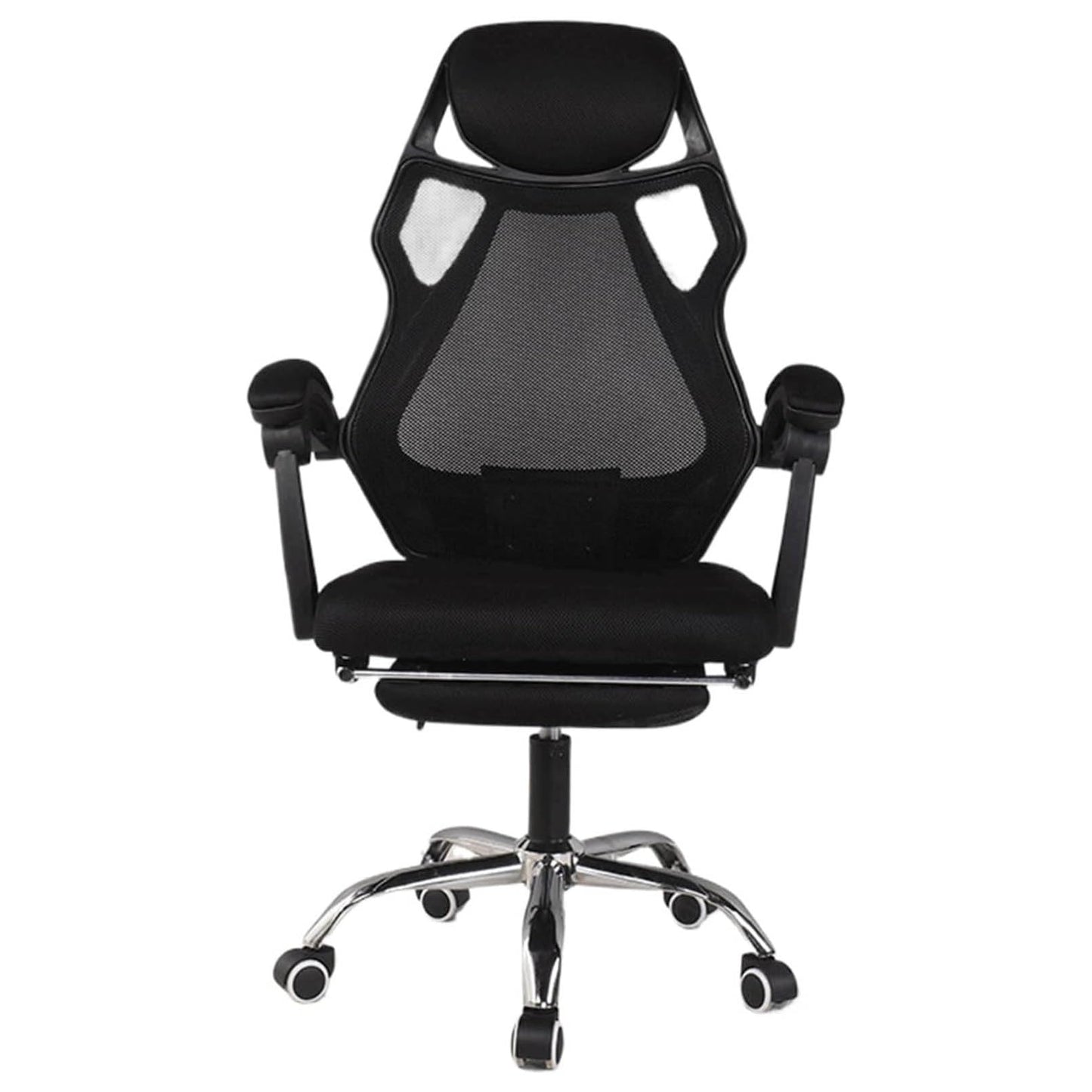 Ergonomic Gaming Chair with Footrest, Adjustable Headrest & Armrests, Tilt Function, Comfortable Office Computer Chair, Black