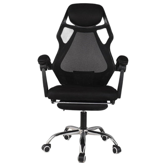 Ergonomic Gaming Chair with Footrest, Adjustable Headrest & Armrests, Tilt Function, Comfortable Office Computer Chair, Black