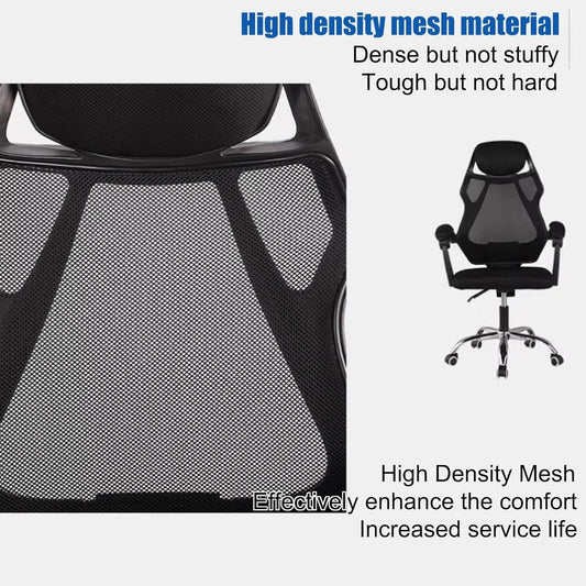 Ergonomic Gaming Chair with Footrest, Adjustable Headrest & Armrests, Tilt Function, Comfortable Office Computer Chair, Black
